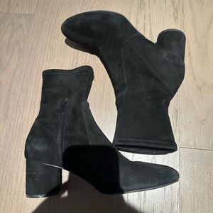 & Other Stories Black Suede Sock Booties Size 9.5